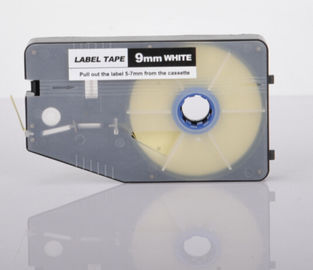 cinta de impresora blanca de la etiqueta de 9m m, casete de cinta aeroespacial de la identificación del cable