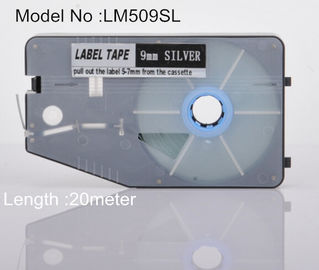 anuncio publicitario de plata de la cinta los 20M del fabricante de la etiqueta de 9m m para la identificación del cable