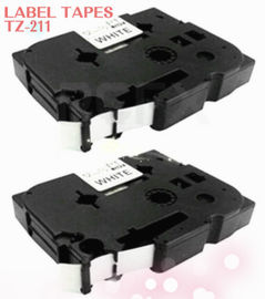 Negro compatible del P-Tacto TZ-211 de Brother en la cinta blanca 6m m los x 8m TZe-211 de la etiqueta