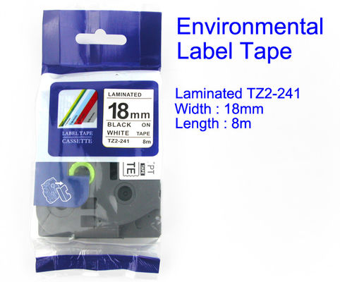 Etiqueta y negro laminados de la cinta de la cinta en el material ambiental blanco TZ2-241