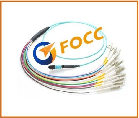 OM4 óptico MPO - cordón de remiendo con varios modos de funcionamiento del cable de fribra óptica del LC para el dispositivo de las telecomunicaciones