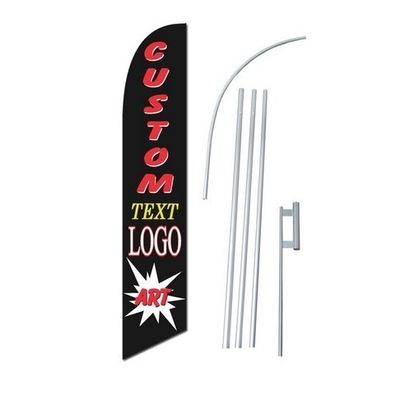 Bandera de aluminio personalizada de la bandera de playa de la altura de poste el 15FT para la tierra de cristal, bandera de Swooper